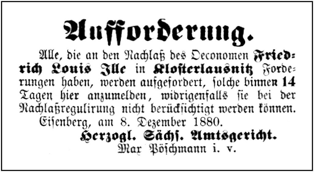 1880-12-10 Kl Nachlass Ille